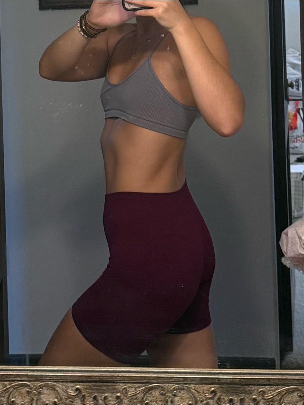 Free People Intimately Seamless Biker Shorts - Burgundy/Wine Color size XS/S - Picture 2 of 4